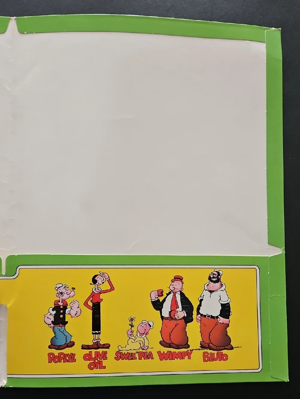 Vtg 2 pocket folder featuring Popeye The Sailor 